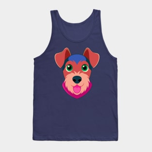 Airedale Terrier Dog Face Tank Top
